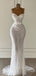 Gorgeous Sequins Spaghetti Straps V-neck Long Evening Prom Dresses, Floor-length White Wedding Dress, PM0497