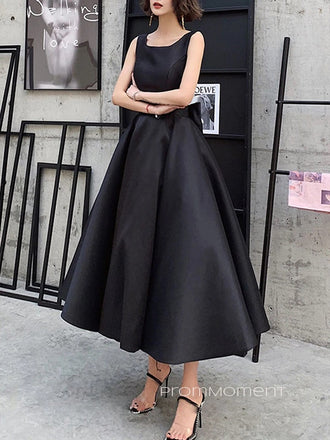 Black Straps A-line Backless Long Evening Prom Dresses, Sleeveless Elegant Prom Dress, PM0510