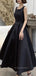 Black Straps A-line Backless Long Evening Prom Dresses, Sleeveless Elegant Prom Dress, PM0510