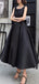 Black Straps A-line Backless Long Evening Prom Dresses, Sleeveless Elegant Prom Dress, PM0510