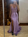 Beautiful Spaghetti Straps Mermaid Long Evening Prom Dresses, V-neck Floor-length Appliques Satin Prom Dress, PM0515