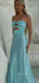 Satin Strapless Sleeveless Long Evening Prom Dresses, Modern Backless Prom Dress, PM0521