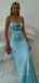 Satin Strapless Sleeveless Long Evening Prom Dresses, Modern Backless Prom Dress, PM0521