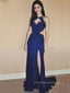 Uniques Backless Side Slit Long Evening Prom Dresses, Floor-length Prom Dress, PM0523