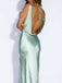 Elegant Straps Backless Long Evening Prom Dresses, Sleeveless Satin Prom Dress, PM0526
