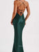 Simple Spaghetti Straps Mermaid Long Evening Prom Dresses, Beautiful Backless Satin Prom Dress, PM0530