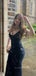 Deep V-neck Spaghetti Straps Mermaid Long Evening Prom Dresses, Sexy Backless Prom Dress, PM0531