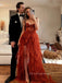 Sweetheart High Slit A-line Long Evening Prom Dresses, Sleeveless Backless Prom Dress, PM0536
