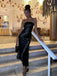 Strapless Mermaid Black Long Evening Prom Dresses, Sleeveless Backless Prom Dress, PM0544