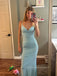 Spaghetti Straps V-neck Sheath Mermaid Long Evening Prom Dresses, Simple Sleeveless Prom Dress, PM0547