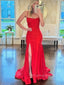 Floor-length Side Slit Sheath Long Evening Prom Dresses,Spaghetti Straps Mermaid Prom Dress, PM0548