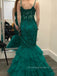 Beautiful Spaghetti Straps Sheath Mermaid Long Evening Prom Dresses, Sleeveless Backless Prom Dress, PM0554