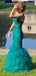 Beautiful Spaghetti Straps Sheath Mermaid Long Evening Prom Dresses, Sleeveless Backless Prom Dress, PM0554