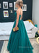 Spaghetti Straps V-neck A-line Long Evening Prom Dresses, Backless Prom Dress, PM0561