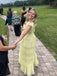 Lovely Yellow A-line Straps Long Evening Prom Dresses, PM0566