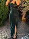 Spaghetti Straps Mermaid Sleeveless Long Evening Prom Dresses, Side Slit Prom Dress, PM0600