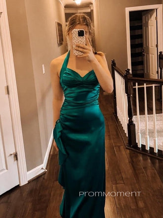 V-neck Straps Sleeveless Halter Mermaid Long Evening Prom Dresses, Backless Prom Dress, PM0601