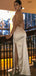 Popular V-neck Spaghetti Straps Backless Long Evening Prom Dresses, Side Slit Mermaid Sheath Prom Dress, PM0606