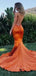Sheath Backless Deep V-neck Mermaid Long Evening Prom Dresses, Floor-length Satin Prom Dress, PM0608