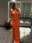 Unique V-neck Side Slit Backless Mermaid Long Evening Prom Dresses, Sequins Sleeveless Prom Dress, PM0622