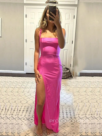 Mermaid Straps Backless Sleeveless Long Evening Prom Dresses, Side Slit Prom Dress, PM0623