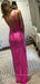 Mermaid Straps Backless Sleeveless Long Evening Prom Dresses, Side Slit Prom Dress, PM0623