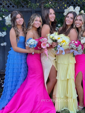 Strapless Sweetheart Seleevelss A-line Long Evening Prom Dresses, Blue Backless Prom Dress, PM0630