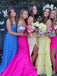 Strapless Sweetheart Seleevelss A-line Long Evening Prom Dresses, Blue Backless Prom Dress, PM0630