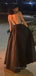 V-back Sparkly V-neck A-line Long Evening Prom Dresses, Straps Black Prom Dress, PM0634