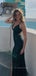 Sequins V-neck Backless Mermaid Long Evening Prom Dresses, Side Slit Sleeveless Prom Dress, PM0639