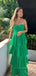 Strapless Sweetheart Sleeveless Long Evening Prom Dresses, Green A-line Prom Dress, PM0654