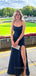 Simple Spaghetti Straps Long Evening Prom Dresses, High Slit Sleeveless Prom Dress, PM0657