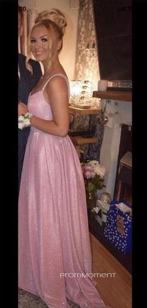 Beautiful Pink A-line Sparkly V-neck Long Evening Prom Dresses, Spaghetti Straps Prom Dress, PM0665 (Copy)