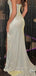 Ivory Strapless V-neck High Slit Long Evening Prom Dresses, Mermaid Floor-length Sleeveless Prom Dress, PM0666