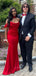Mermaid Off Shoulder Red Long Evening Prom Dresses, Strapless Prom Dress, PM0673