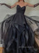V-neck A-line Strapless Long Evening Prom Dresses, Backless Sleeveless Prom Dress, PM0678