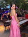 Strapless Sleeveless Beautiful A-line Long Evening Prom Dresses, Backless Pink Prom Dress, PM0679