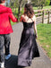 V-neck Side Slit A-line Sleeveless Long Evening Prom Dresses, Backless Prom Dress, PM0681