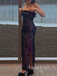 Strapless Sleeveless Sheath High Slit Long Evening Prom Dresses, Simple Mermaid Backless Prom Dress, PM0689