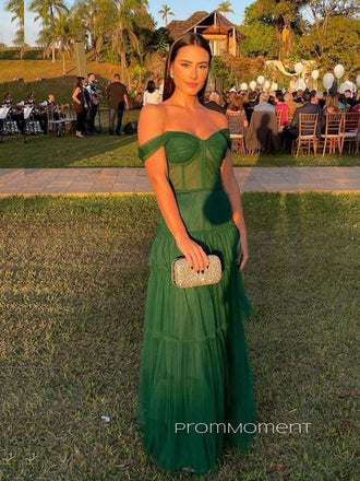 Formal Off Shoulder Sweetheart A-line Long Evening Prom Dresses, Strapless Backless Prom Dress, PM0690