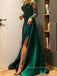 Formal Long Sleeves Side Slit Long Evening Prom Dresses, V-neck Prom Dress, PM0700