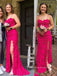 Spaghetti Straps Side Slit Mermaid Long Evening Prom Dresses, Sleeveless Lace Backless Prom Dress, PM0709
