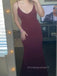 Popular Simple V-neck Spaghetti Straps Mermaid Long Evening Prom Dresses, Sleeveless Prom Dress, PM0710
