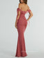 Off Shoulder Mermaid Backless Long Evening Prom Dresses, Sheath Strapless Prom Dress, PM0714