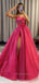 Spaghetti Straps High Slit A-line Long Evening Prom Dresses, Sparkly Sleeveless Backless Prom Dress, PM0722