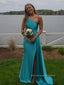 Gorgeous One Shlulder Side Slit Mermaid Long Evening Prom Dresses, Sleeveless Backless Prom Dress, PM0731