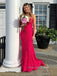 Spaghetti Straps Mermaid Lace Long Evening Prom Dresses, Sleeveless Floor-length Prom Dress, PM0741