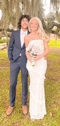 Strapless Mermaid Sleeveless Long Evening Prom Dresses, Beautiful Wedding  Dress, PM0745