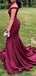 Off Shoulder V-neck Sparkly Long Evening Prom Dresses, Mermaid Floor-length Sheath Prom Dress, PM0748