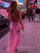 Side Slit Mermaid Sweetheart Spaghetti Straps Long Evening Prom Dresses, Backless Pink Satin Sleeveless Prom Dress, PM0816